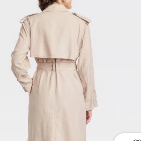💚 NWOT SPRING TRENCH COAT - LINEN 🌸🌻🌷 - Picture 5 of 7